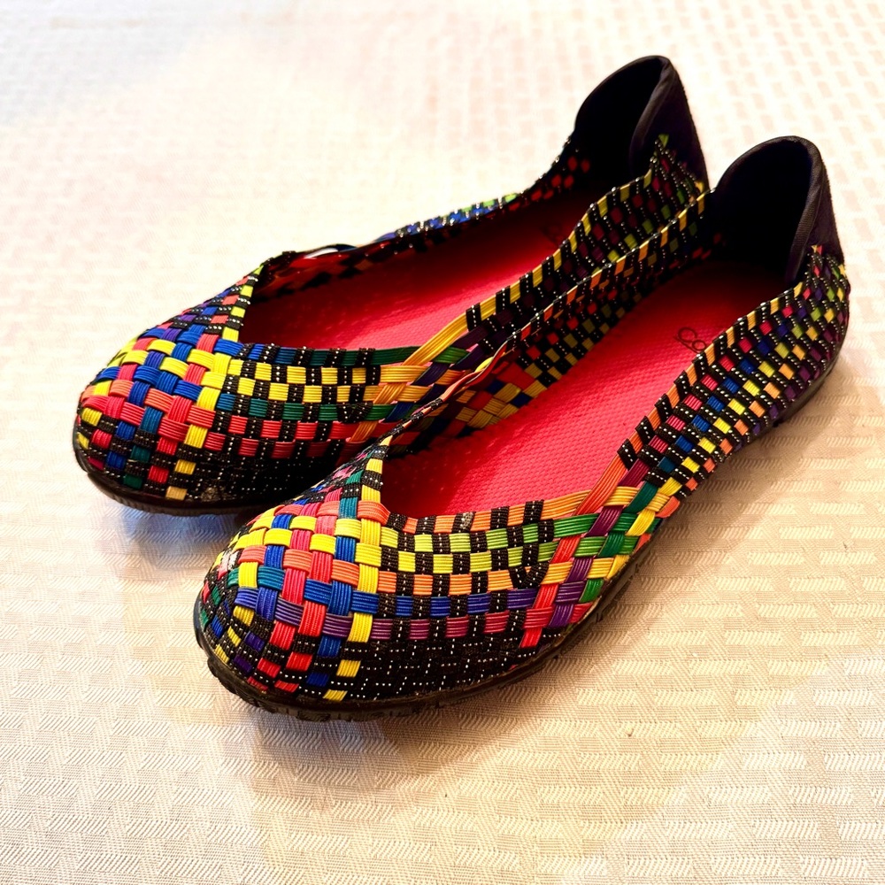 Corkys Woven Ballet Flats Size 8‎ Multicolor Boho Festival Shoes